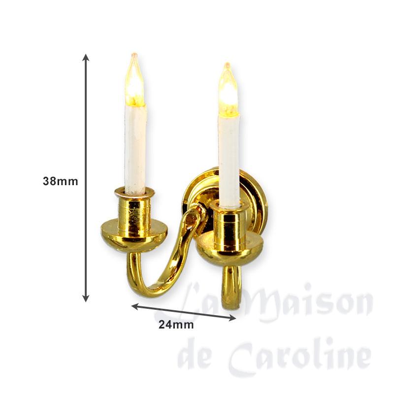 12v wall lamp clip two candles 2mm miniature 1:12 Bilder 1