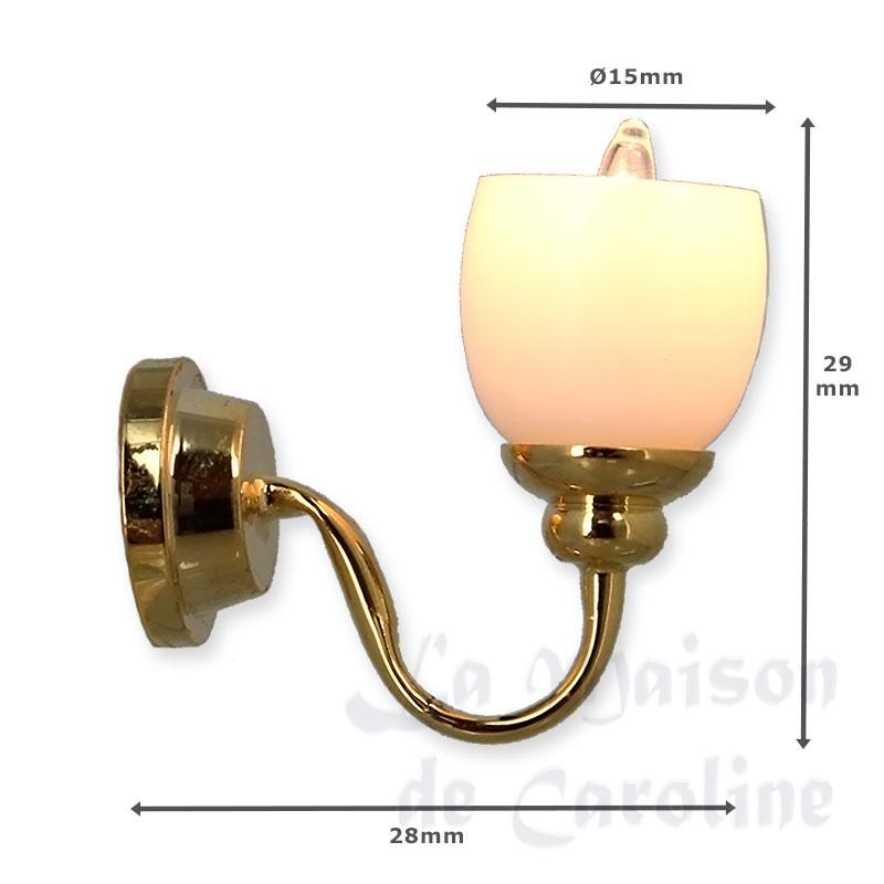 12v wall lamp clip frosted miniature 1:12 Bilder 1