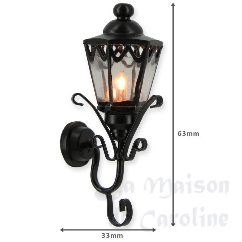 12v wall lamp coachman black miniature 1:12 Bilder 1