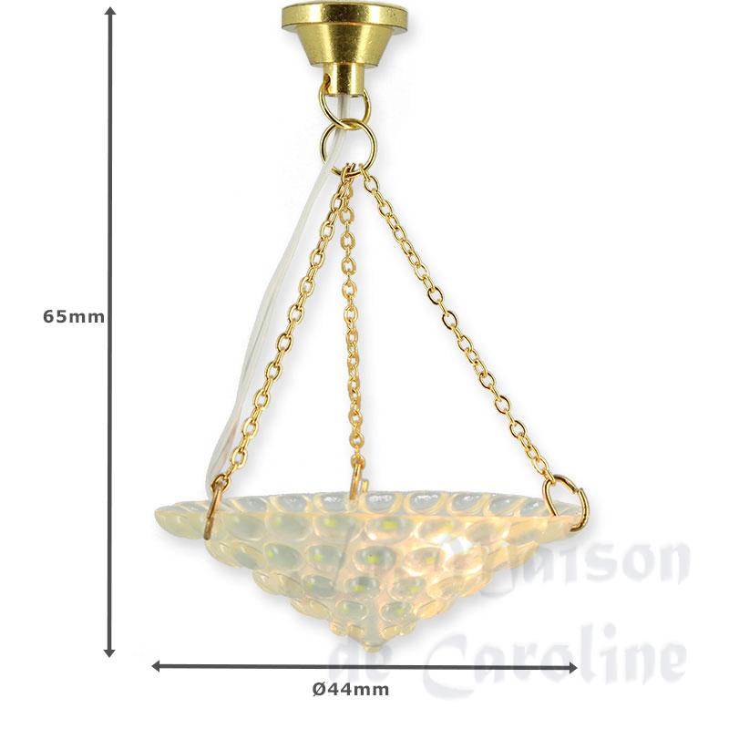 12v hanging lamp clip brass pattern basin miniature 1:12 Bilder 1