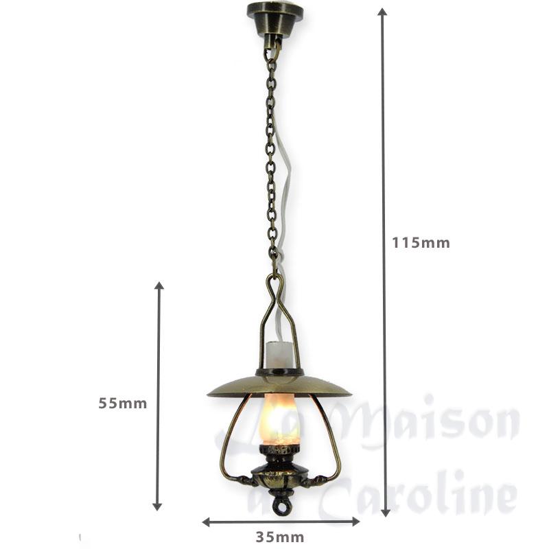 12v hanging lamp clip oil antique miniature 1:12 Bilder 1