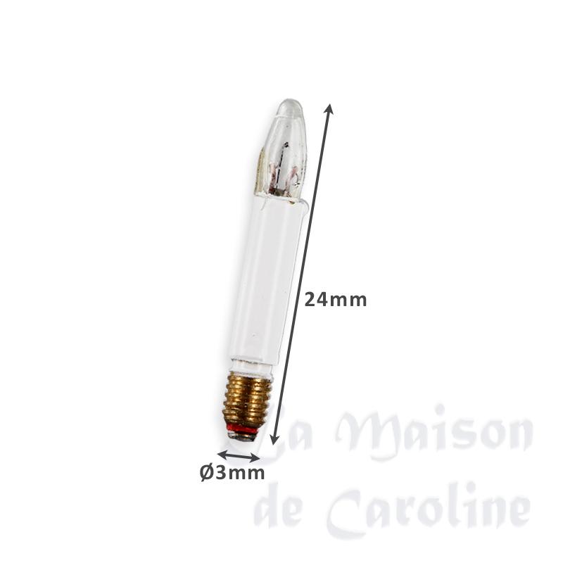 4 spare candle bulb 3 mm 30ma -12v for dollhouses 1:12 photo 2 4 spare candle bulb 3 mm 30ma -12v for dollhouses 1:12 photo 2