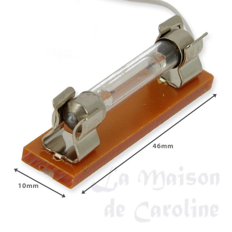 fluorette socket w bulb and cable miniature 1:12 Bilder 1