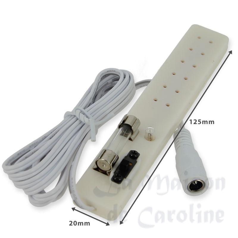 6 socket power strip with connector - 12v miniature 1:12 Bilder 1