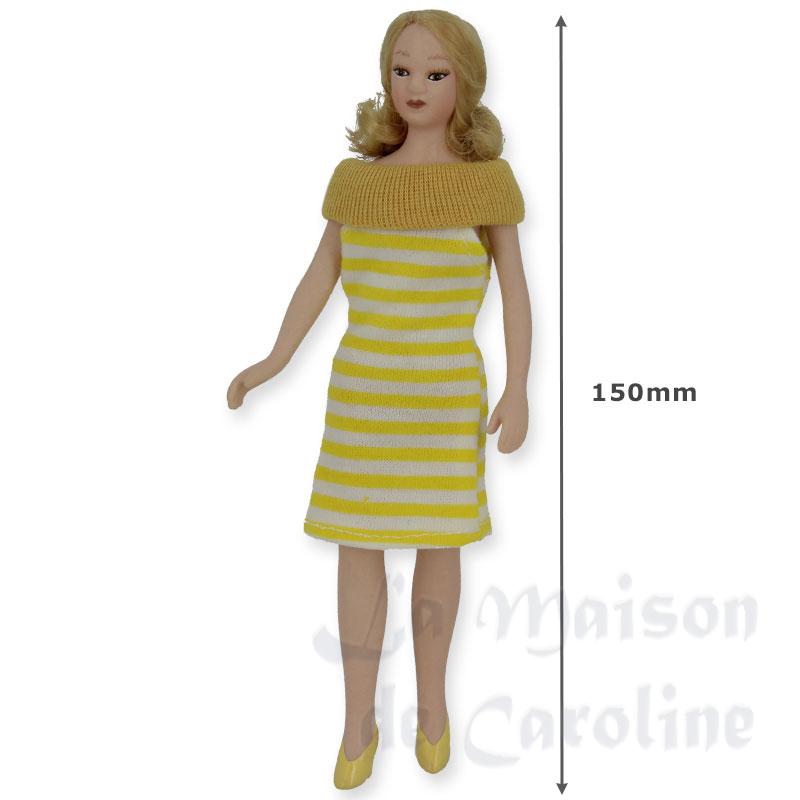 lady yellow dress for dollhouses 1:12 photo 2 lady yellow dress for dollhouses 1:12 photo 2