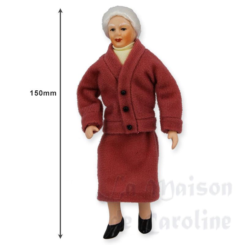 grand mother dark red miniature 1:12 Bilder 1