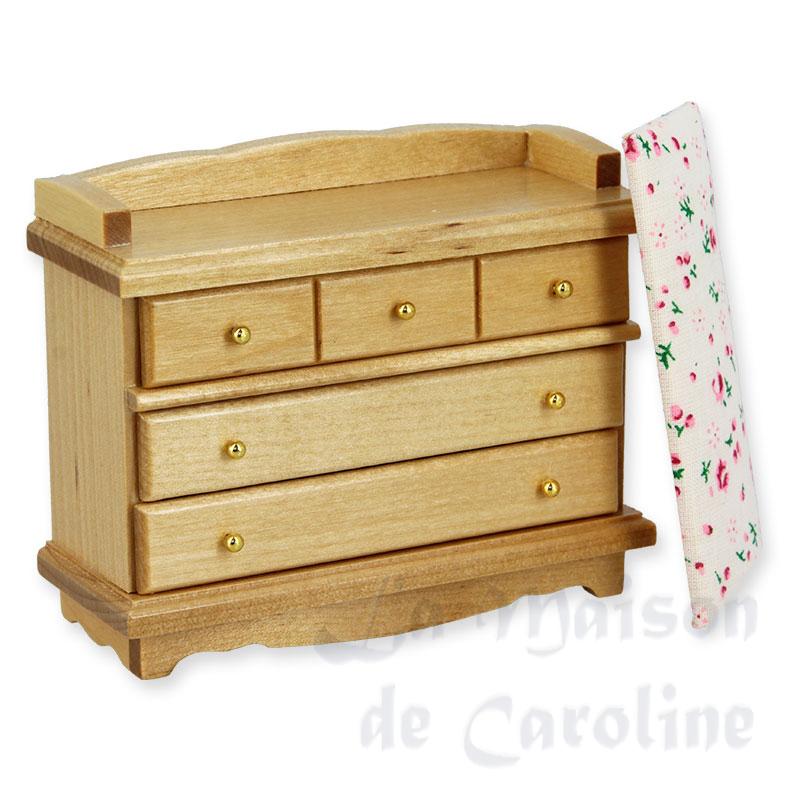 dressing table natural oak miniature 1:12 Bilder 2