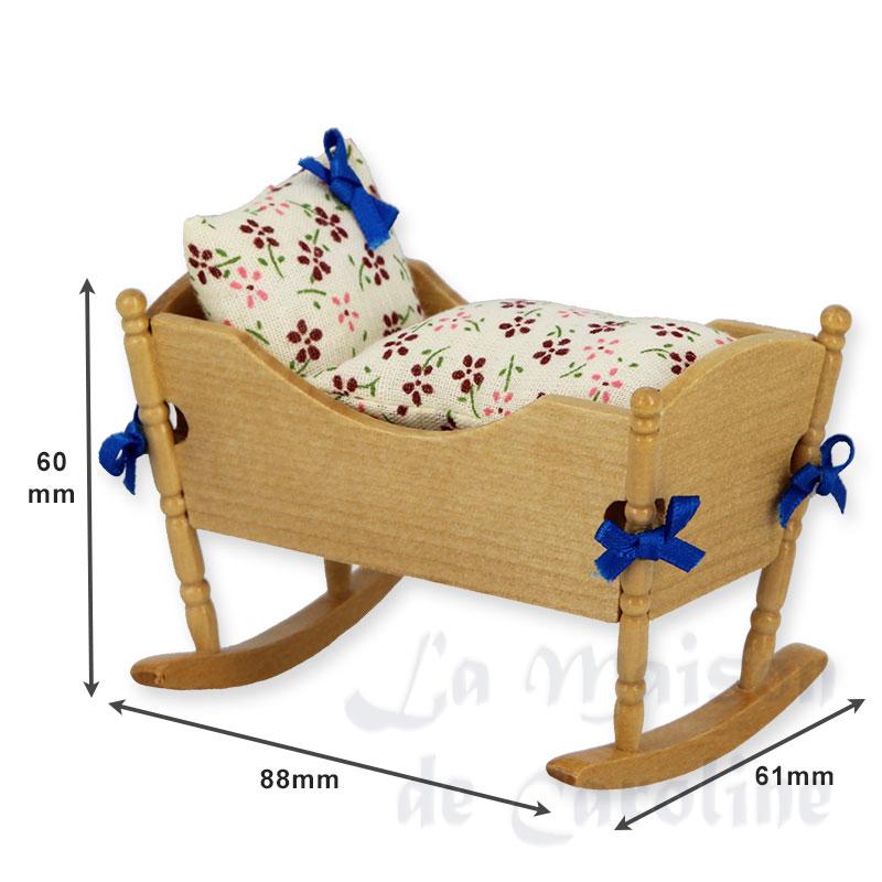 swinging craddle natural oak miniature 1:12 Bilder 1