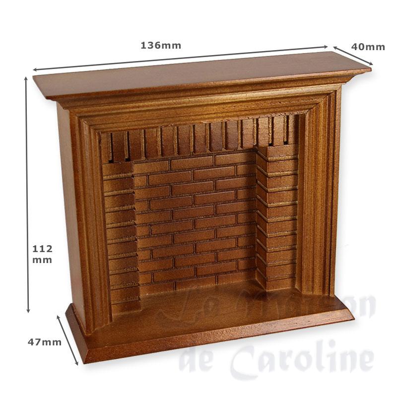 fireplace walnut miniature 1:12 Bilder 1