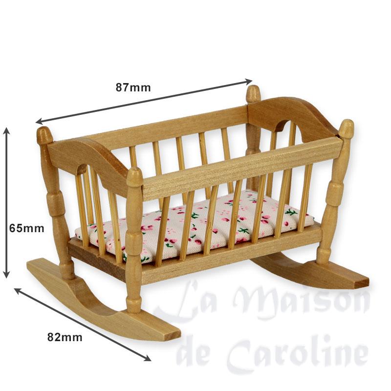 swinging craddle natural oak miniature 1:12 Bilder 1