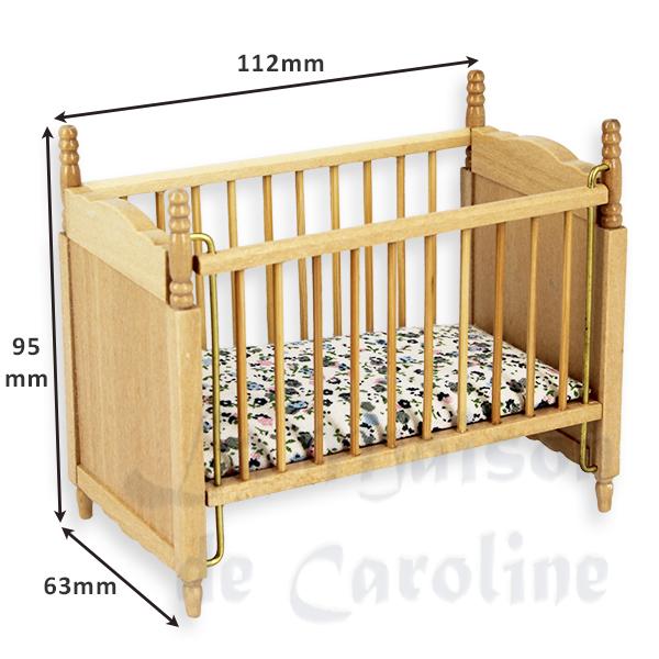 drop sided cot natural oak miniature furniture 1:12 photo 2 drop sided cot natural oak miniature furniture 1:12 photo 2