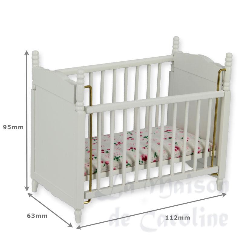 drop sided cot white miniature 1:12 Bilder 1
