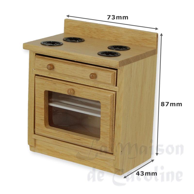 kitchen element stove, natural oak miniature 1:12 Bilder 1