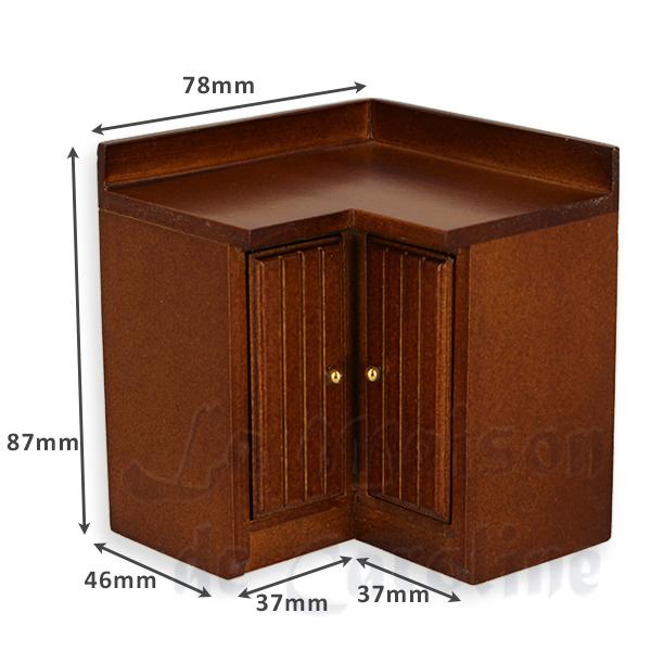 kitchen corner, walnut miniature furniture 1:12 photo 2 kitchen corner, walnut miniature furniture 1:12 photo 2