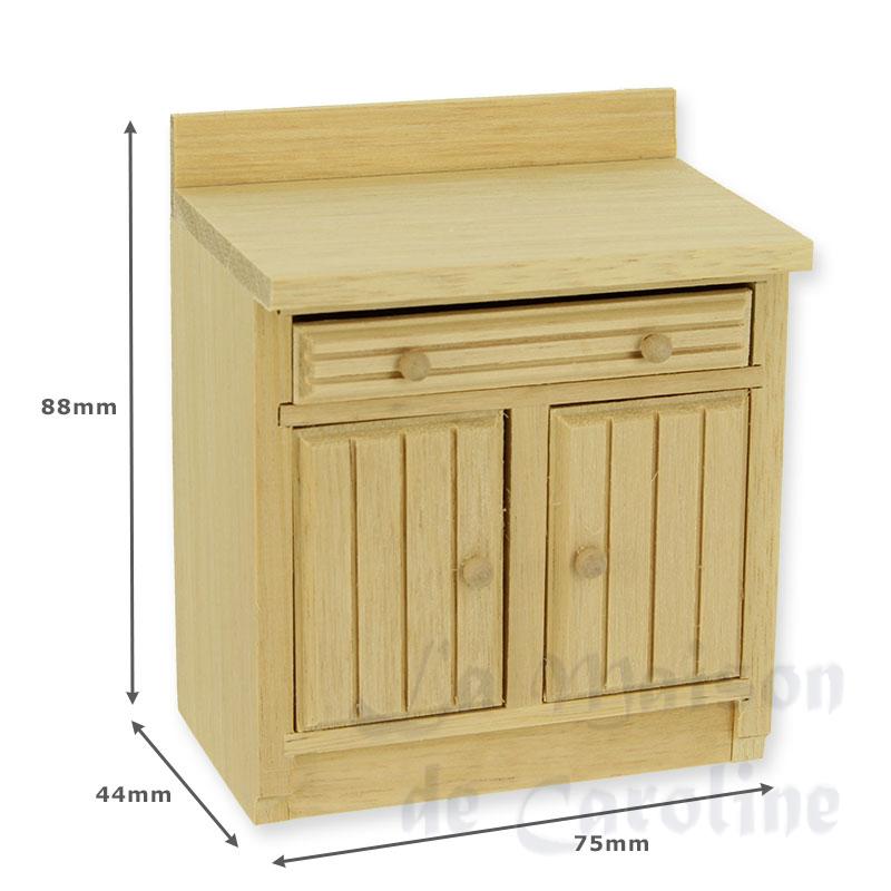 kitchen element bare wood miniature 1:12 Bilder 1