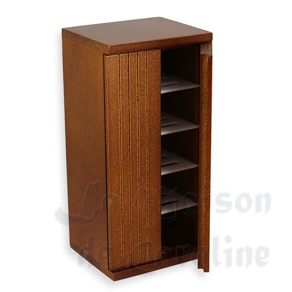 kitchen fridge walnut miniature furniture 1:12 photo 2 kitchen fridge walnut miniature furniture 1:12 photo 2
