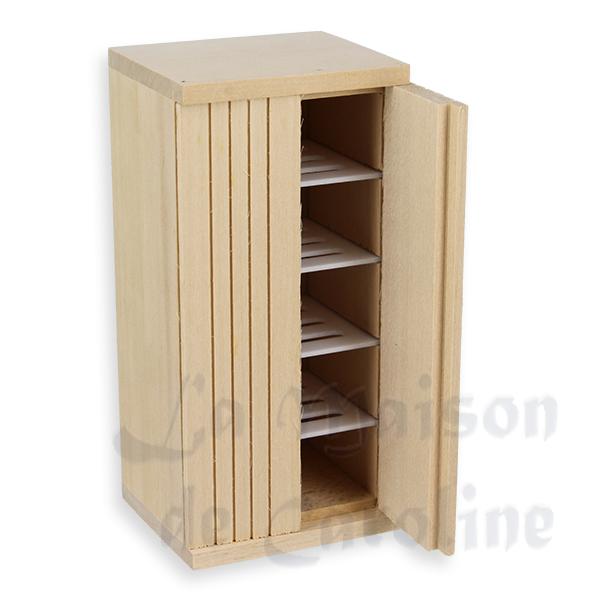 kitchen fridge bare wood miniature furniture 1:12 photo 2