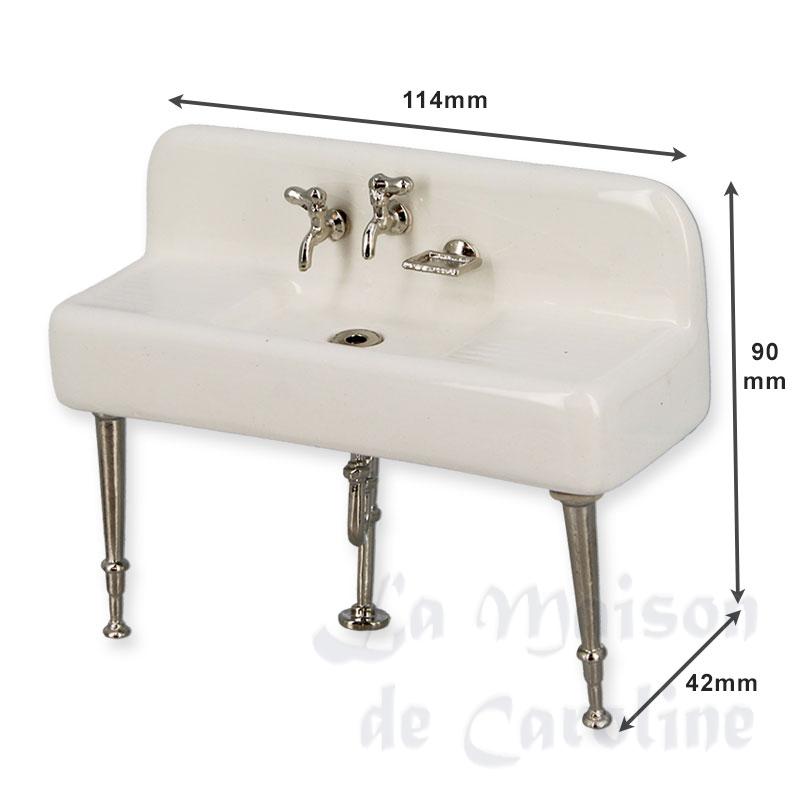 kitchen basin white porcelain miniature 1:12 Bilder 1