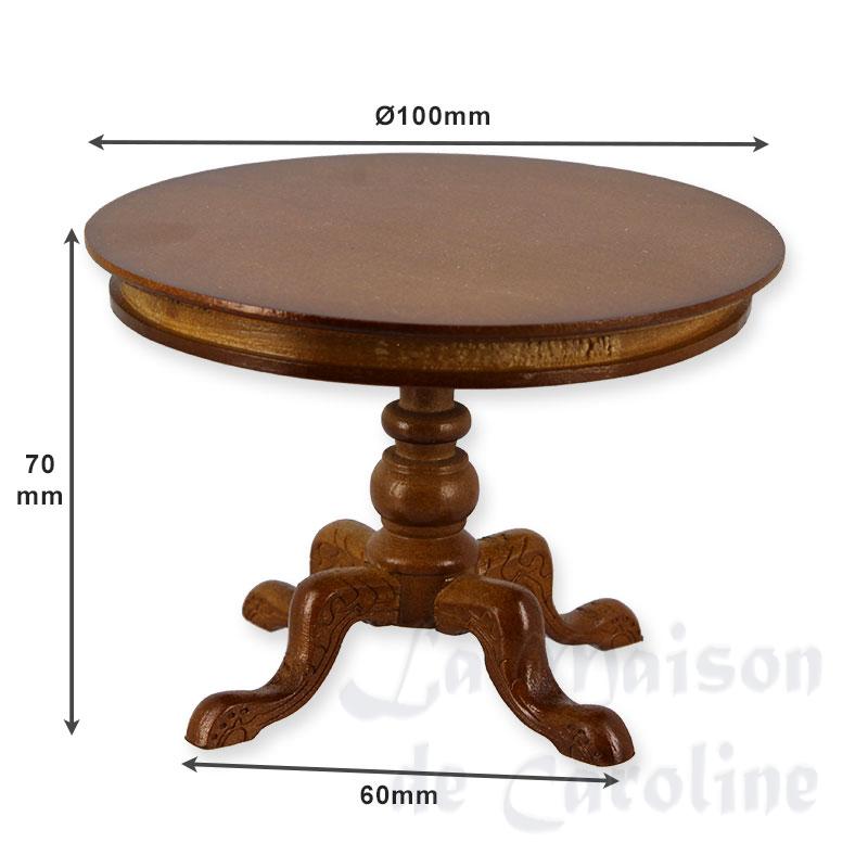 round kitchen table walnut miniature 1:12 Bilder 1