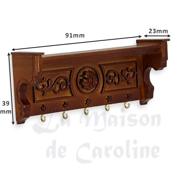 wall shelf walnut miniature furniture 1:12 photo 2