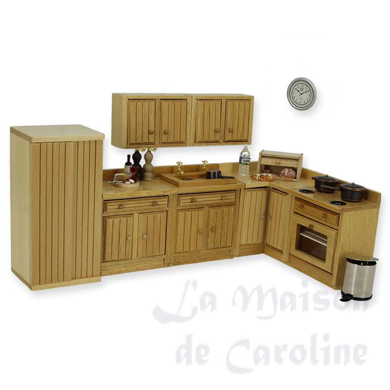 kitchen set 7 pcs natural oak miniature 1:12 Bilder 1