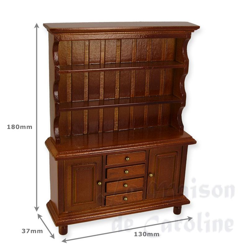 large hutch cherrywood 2 doors and 4 drawers miniature 1:12 Bilder 1