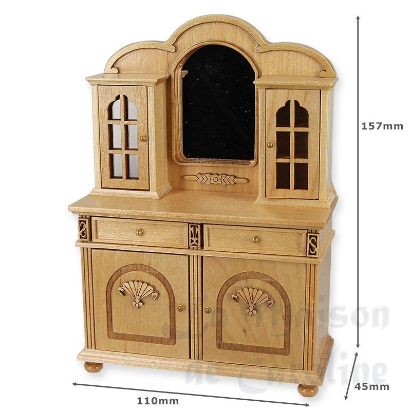 dining room dresser w/mirror natural oak miniature 1:12 Bilder 1