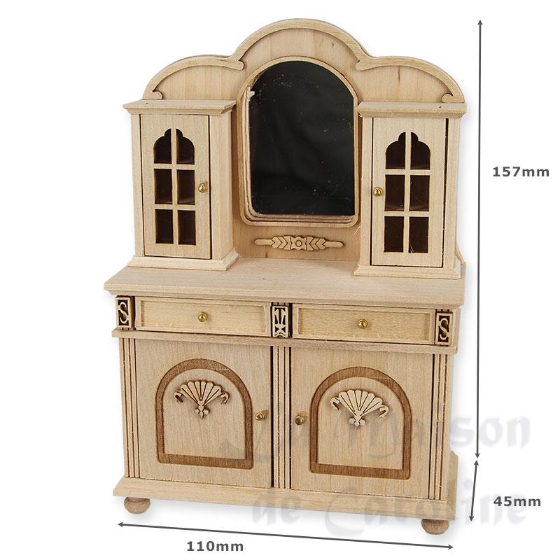 dining room w/mirror bare wood miniature 1:12 Bilder 1