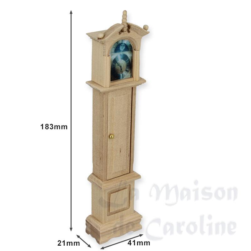 grandfather clock barewood miniature 1:12 Bilder 1