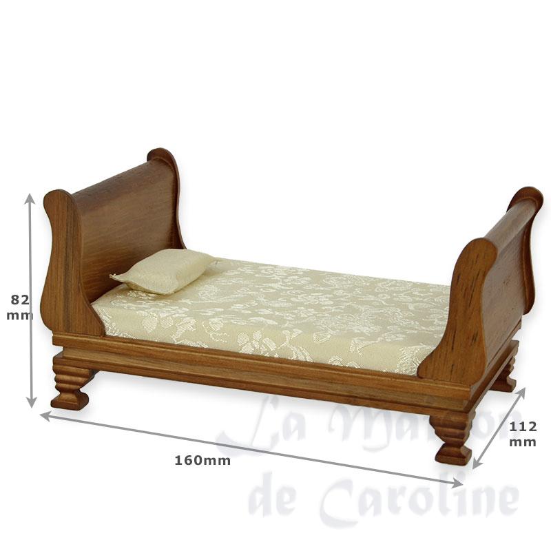 double-bed walnut miniature 1:12 Bilder 1