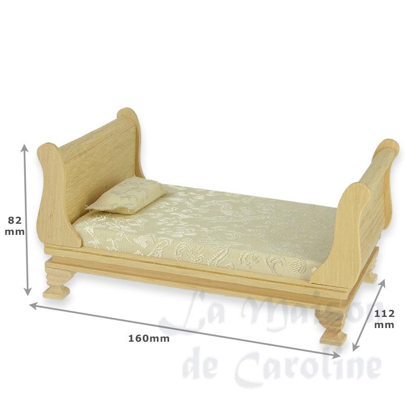 double-bed bare wood miniature 1:12 Bilder 1
