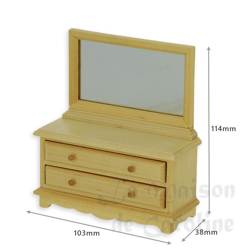 mirror dressing table natural oak miniature 1:12 Bilder 1