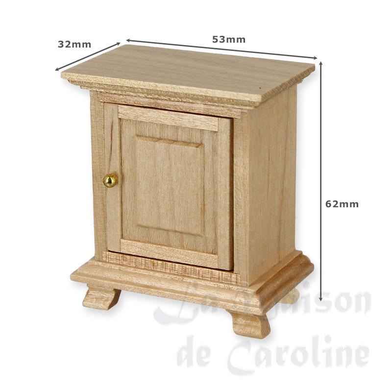 bedside table 1 doornatural oak miniature 1:12 Bilder 1