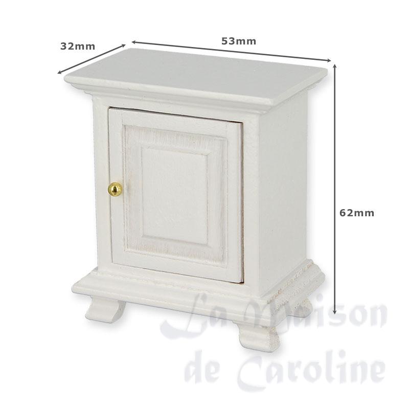 bedside table 1 door white miniature 1:12 Bilder 1