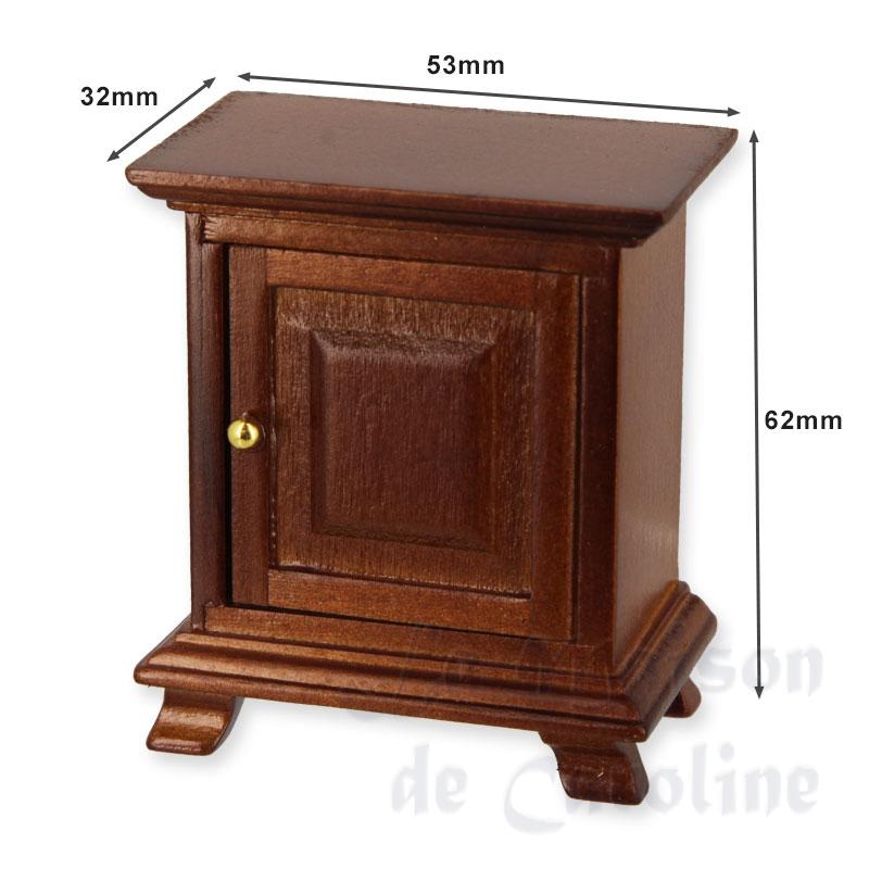 bedside table 1 door walnut miniature 1:12 Bilder 1