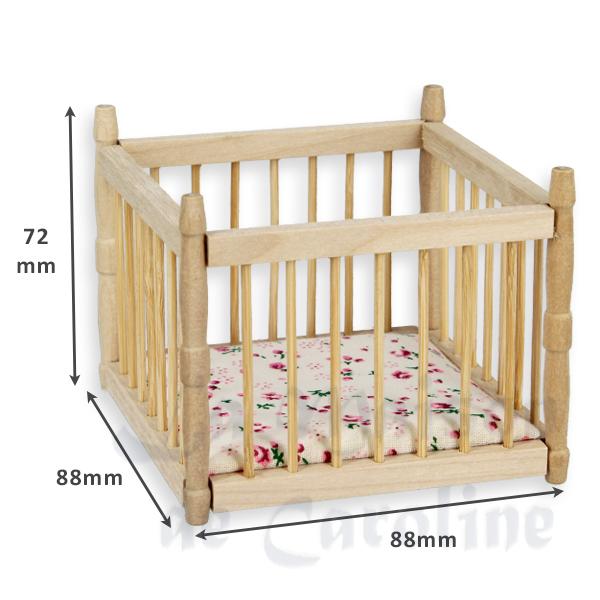 play pen bare wood miniature furniture 1:12 photo 2 play pen bare wood miniature furniture 1:12 photo 2