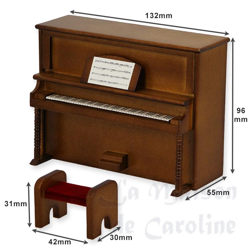 upright piano w stool walnut miniature 1:12 Bilder 1