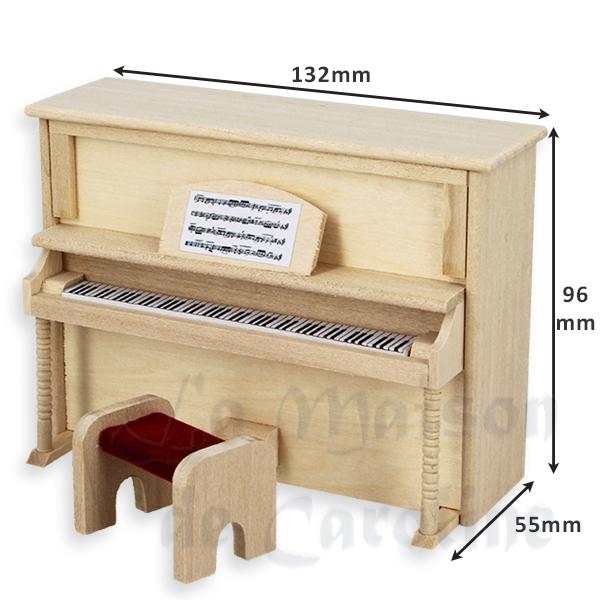 upright piano bare wood miniature furniture 1:12 photo 2