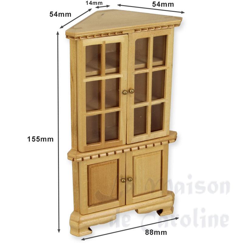 corner cabinet bare wood miniature 1:12 Bilder 1