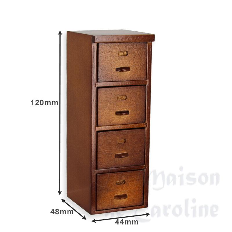 file shelf 4 drawers walnut miniature 1:12 Bilder 1
