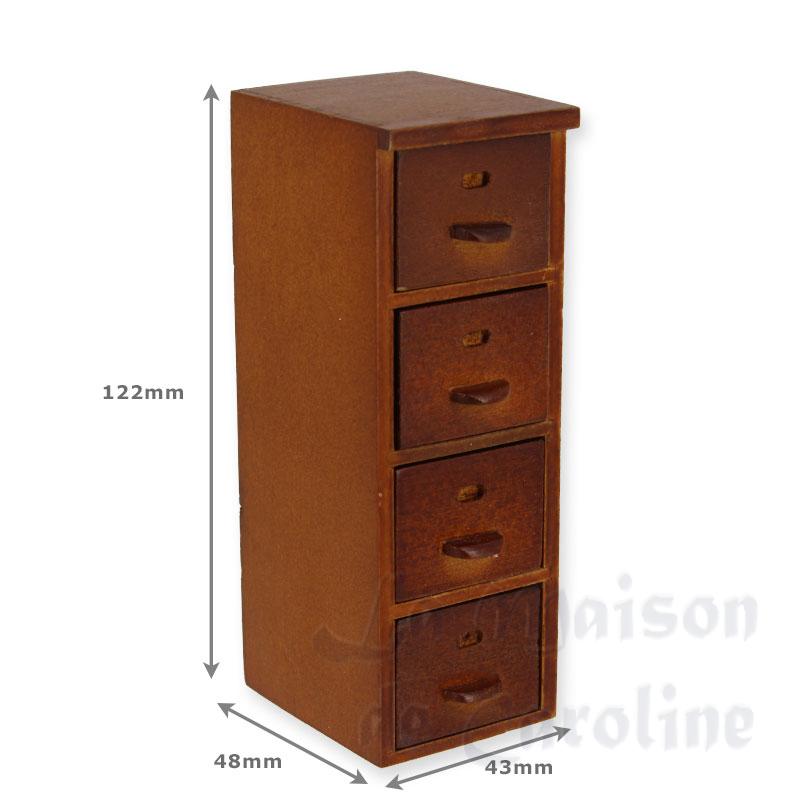 file shelf 4 drawers cherrywood miniature 1:12 Bilder 1