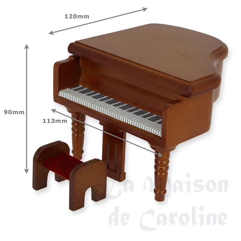 grand piano brown w stool cherrywood miniature 1:12 Bilder 2
