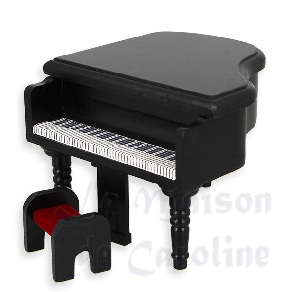 grand piano w stool black miniature furniture 1:12 photo 2 grand piano w stool black miniature furniture 1:12 photo 2