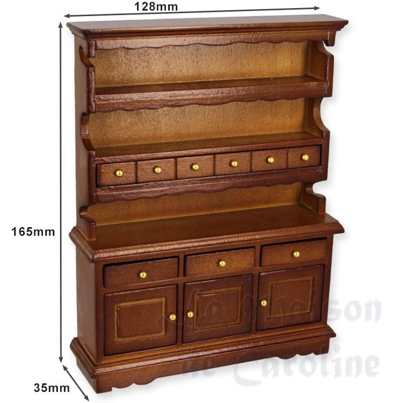 hutch w drawers walnut miniature 1:12 Bilder 1