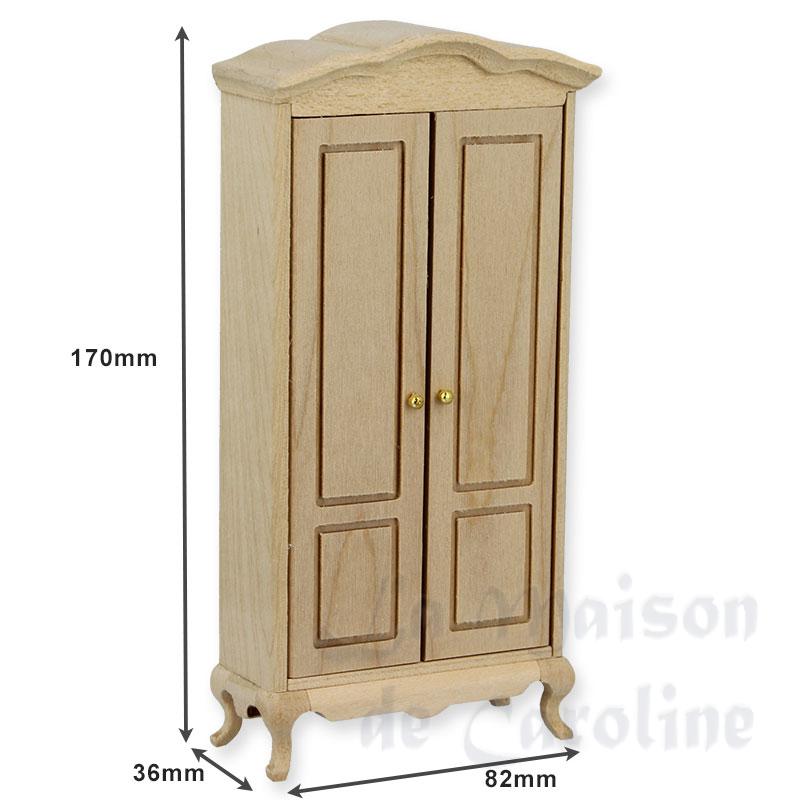 wardrobe bare wood miniature 1:12 Bilder 1