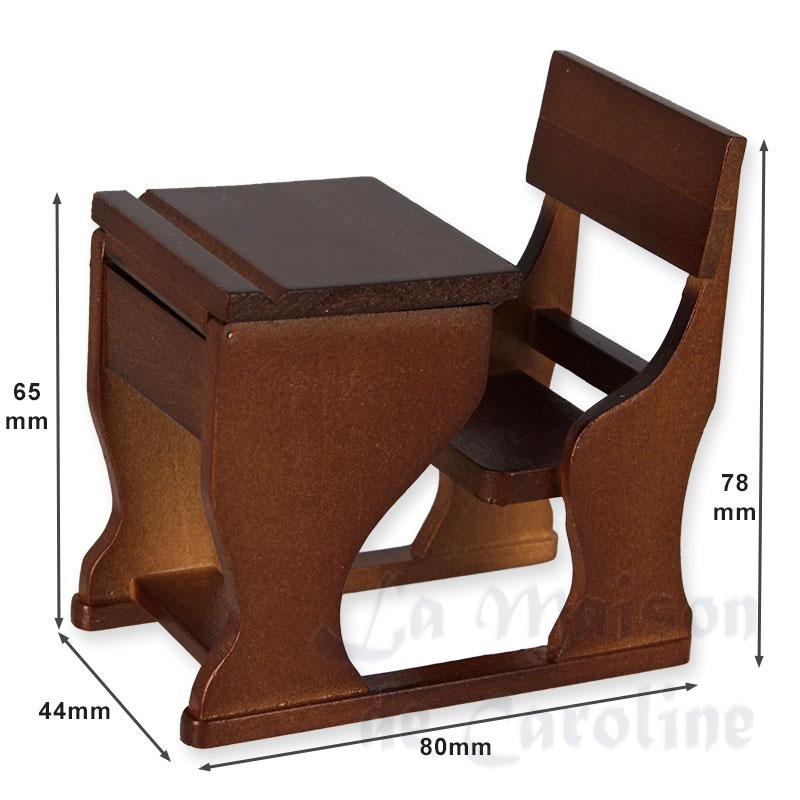 school desk walnut miniature 1:12 Bilder 1