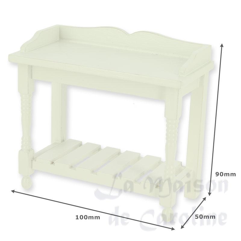 preparation table white miniature 1:12 Bilder 1