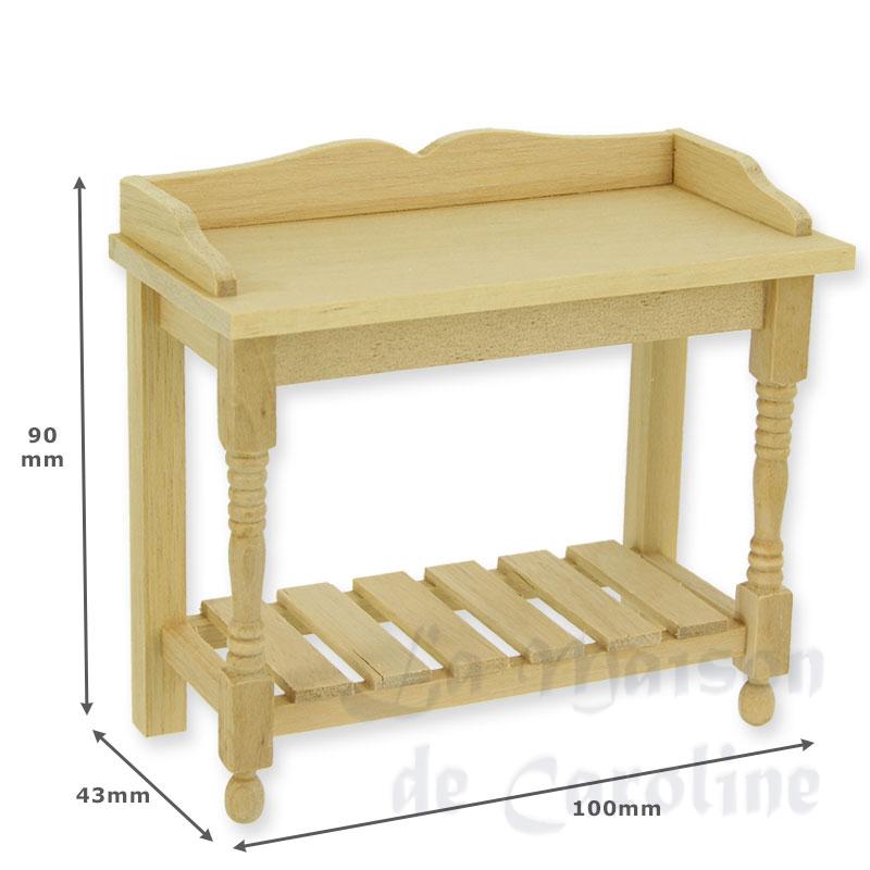 preparation table barewood miniature 1:12 Bilder 1