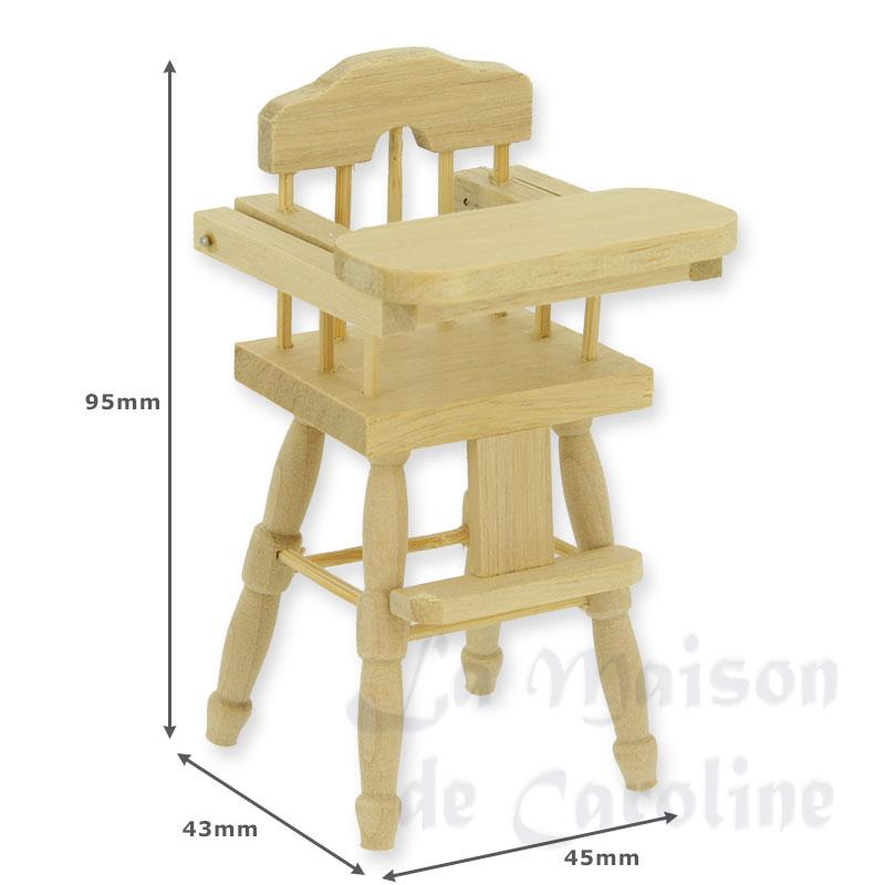 highchair bare wood miniature 1:12 Bilder 1