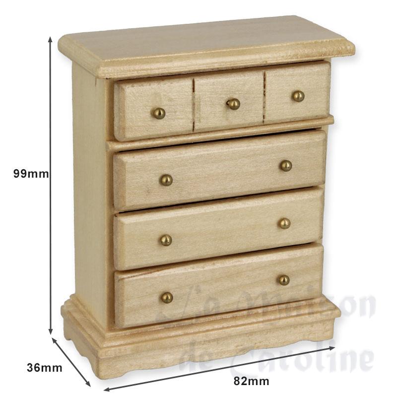 chest of drawers natural oak miniature 1:12 Bilder 1